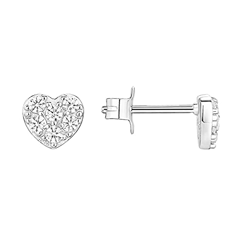Image of PAVOI 14K Gold Plated 925 Sterling Silver Stud Earrings for Women - Dainty Geometrical Bar Triangle Heart Earrings - Valentines Day Trendy Jewelry