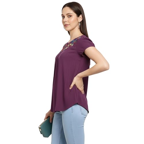 Image of Go.4.it Women's Top with Multi-Color Embroidery