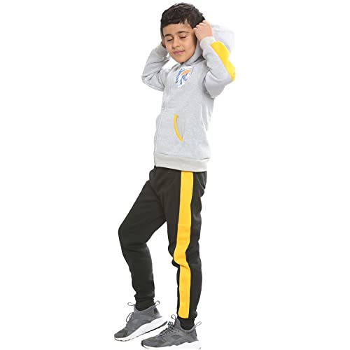 Kids Boys 2 Piece Tracksuit Basketball Hoodie Trouser Black Sweatshirt Set4