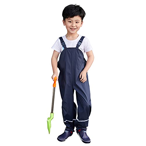 Toddler Boys Girls Rain Pant Waterproof Plain Jumpsuit Solid Suspender Overalls Adjustable Pant Reflective Rain Trouser3