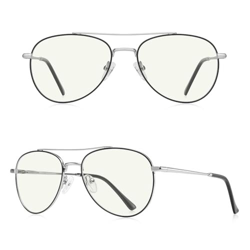 Image of Aviator Reading Glasses for men and Women Blue Light Blocking Lens Spring Temple