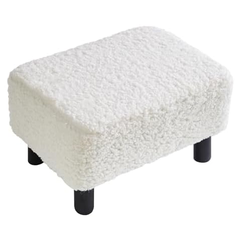 YMYNY Pouf Ottoman Teddy Velours Cover