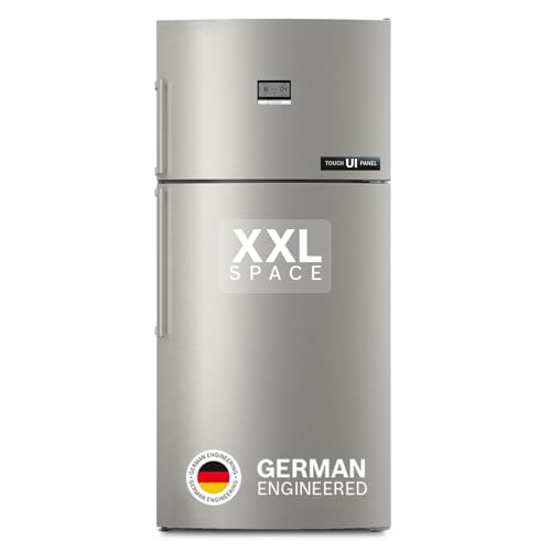 Image of Bosch 641L, 1 Star, Frost Free Inverter Double Door Refrigerator, XXL Space, VitaFresh Plus Technology, Digital Display Panel,Fat Boy series, Steel Finish (2026 Model) KDN86AID0I