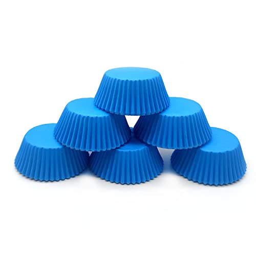Image of Standard Baking Cups, Classic Blue Greaseproof Festive Cupcake Liners, 150-Count