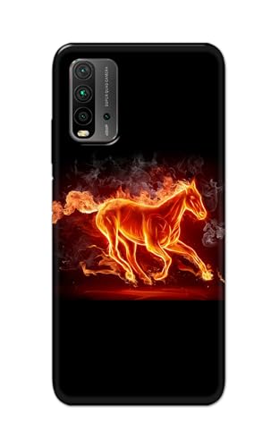 Image of Plastic Printfidaa Printed Hard Back Cover Case For Mi Redmi 9 Power Back Cover (Fiery Horse) -112