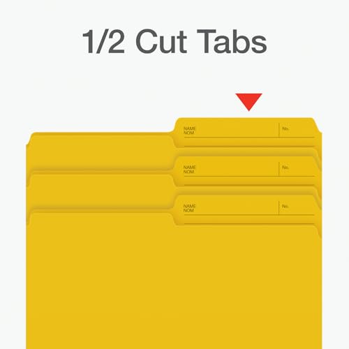 Pendaflex Colour File Folders, 1/2 Cut Tab, Letter, Yellow, 100/Box image 6