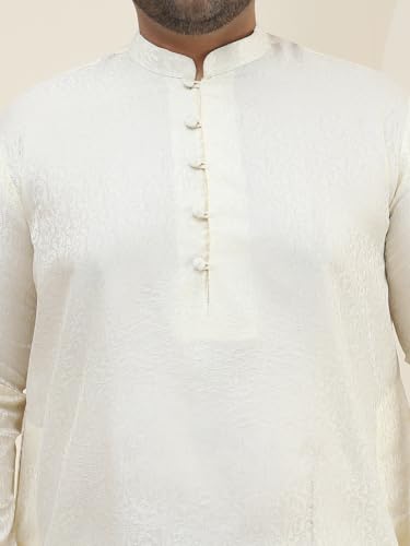 Image of SOJANYA Plus(Since 1958), Men's Silk Blend Self Design ONLY Long Kurta