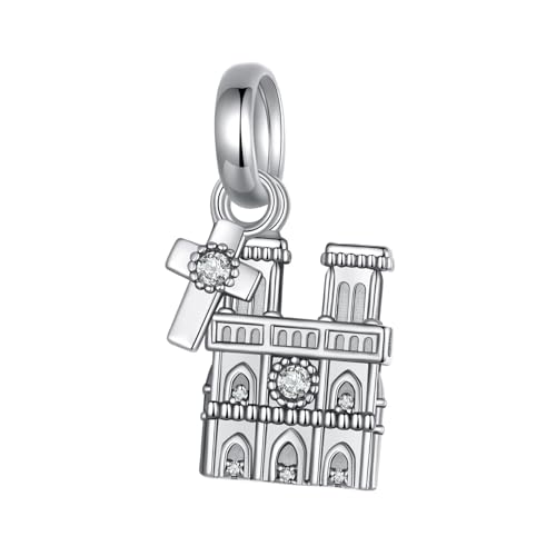 Dijes colgantes Notre Dame París plata ley 925 pulseras collares cumpleaños mujer