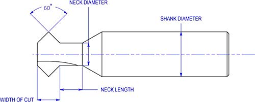 1/4" 60 Degree Included Angle Carbide Double Angle Cutter