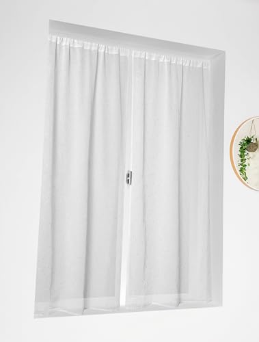 Linder Paire de vitrages Gloria écru et argenté en 60x140cm