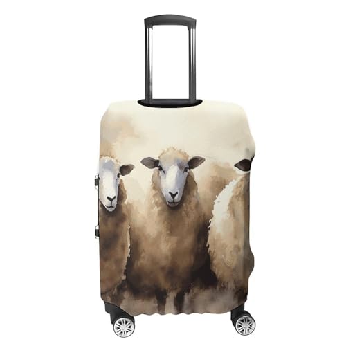 Sheeps Watercolor Printed Luggage Cover Protector, Fits 18-32 Inch Luggage4