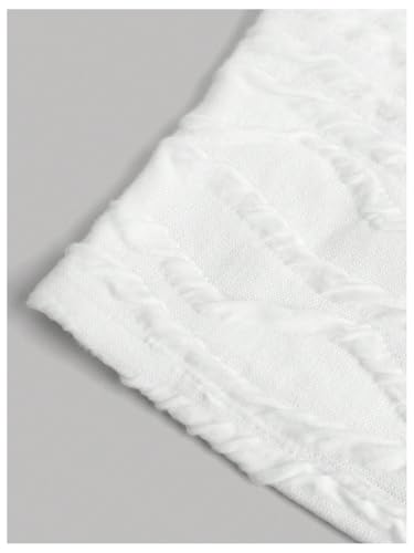 OYOANGLE Girl's Textured Strapless Tube Top Knitted Slim Fit Bandeau Tank Tops4