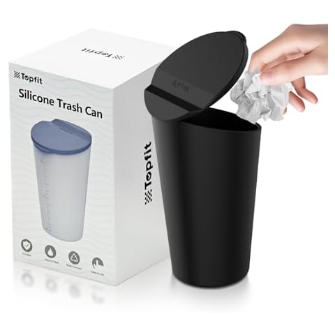 BMZX Car Trash Can with Lid Small Cup Holder Door Pocket Garbage Can Bin Trash Container Fits Auto Home Office, Black 1 Pack Cover