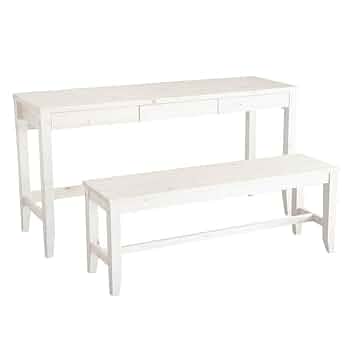 Amazon.co.jp: パイン無垢材 リビングデスク＆ベンチセット 幅