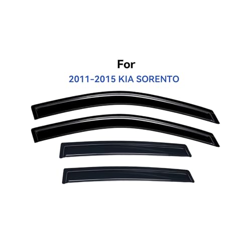 Image of Window Visors Rain Guards for 2011 2012 2013 2014 2015 Kia Sorento, Out-Channel Window Vent Wind Deflectors Visors Shades for 11-15 Kia Sorento