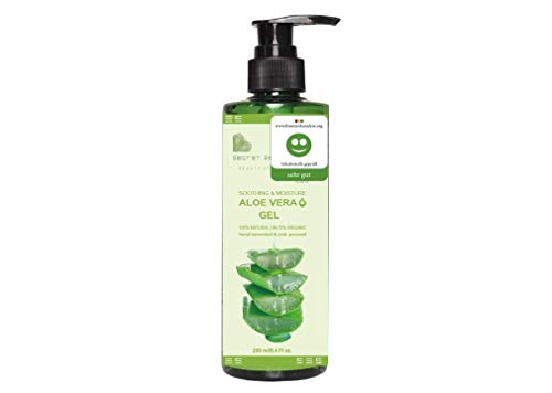Aloe Vera Gel Vegan | KOSMETIKANALYSE: SEHR GUT | Natürlich & 250 ml | Premium Qualität aus ECHTEM SAFT, NICHT PULVER