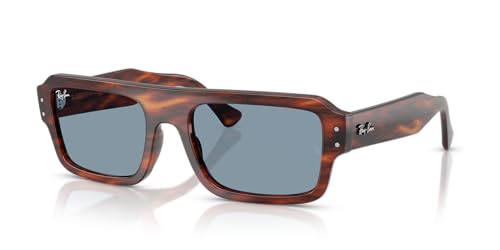Ray-Ban RB4454F Lukas Low Bridge Fit Sunglasses, Striped Havana/Blue, 53 mm - image 2