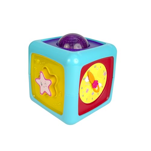 Image of Genie's Toy Bus Montessori Activity Education Cube with Light & Music for Toddlers I Early Learning Fine Motor Skills Development Educational Toy I 6 in 1 Shape Sorter Toy for Kids Age 4+ Months