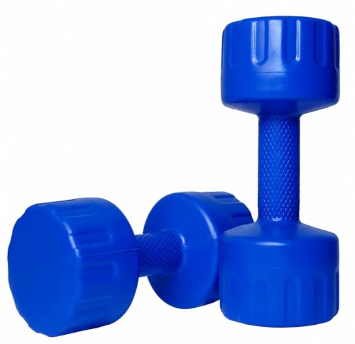 Image of 1 Kg Pair Hexa PVC Dumbbells Set For Home Gym, Exercise & Fitness Dumbbell (Blue) Fixed Weight Dumbbell (1kg X 2Pc)