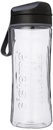 Sistema Hydrate Tritan Swift Wasserflasche, 600 ml, Auslaufsichere Wasserflasche, BPA-frei, schwarz