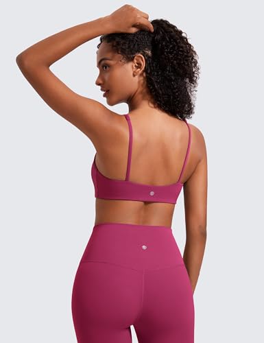 Image of CRZ YOGA Butterluxe Square Neck Sports Bras | Light Support, Removable Pads, Yoga, Extremely Soft, Low Coverage, Adjustable Spaghetti Straps, for Women