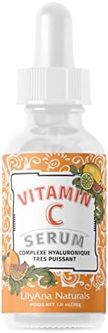LilyAna Naturals Vitamin C Serum for Face - Face Serum with Hyaluronic Acid and Vitamin E, Anti Aging Serum, Reduces Age Spots and Sun Damage, Promotes Collagen and Elastin - 1oz