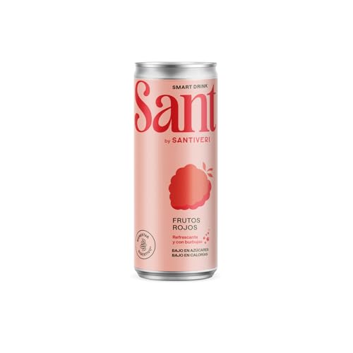 Santiveri - SANT Smart Drink, Refresco Sabor Frutos Rojos, con Zumo Natural de Frutas y Fibra Prebiótica, Bajo en Calorías, Sin Azúcares Añadidos, ni Edulcorantes Artificiales - 330 ml