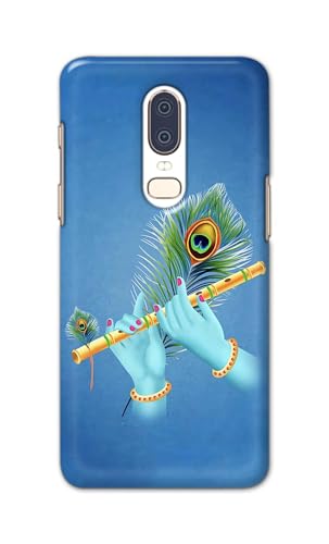 Image of PRINTFIDAA Printed Hard Back Cover Case for OnePlus 6 Back Cover (Flute in Krishna Hands) -112