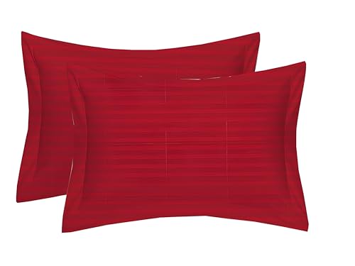 Image of 220 Cotton Feel Glace Cotton Double Bedsheet with 2 Pillow Cover (90x90 inch) Maroon