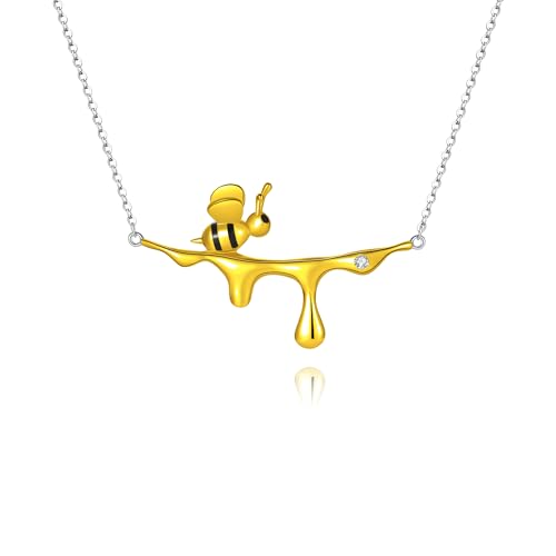 D'Abeilles Collier En Argent 925 Collier Pendentif Abeille Charme Abeille Cadeaux Pour Femmes