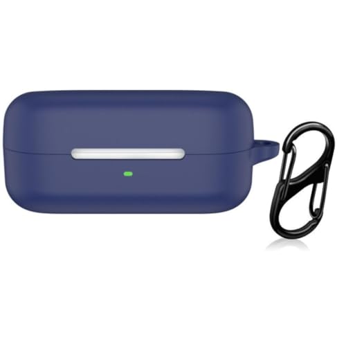 Image of WELFO Case for Sonyy WF-C510 Truly Wireless in-Ear, Soft Silicone Protective Portable Scratch Shock Resistant Shell with Carabiner (Blue)