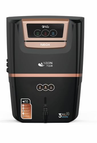 Image of NEON Aqua Nile NEOX Water Purifier | RO + UV + TDS + Copper + Alkaline | Storage Capacity 10 Litre | Suitable for all type of water supply | Smart LED Indicator | Black