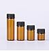 AFMNQZ 50Pack Set 1ML Amber Glass Bottle with Orifice Reducer and Cap Small Essential Oil Vials (1ML)