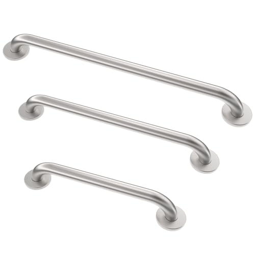 Grab Bar Bundle for ADA Compliance Brushed Stainless Steel 1.5 Diameter 3-Piece Set (18 36 42) for Commercial Restrooms & Shower Safety Bars for Seniors