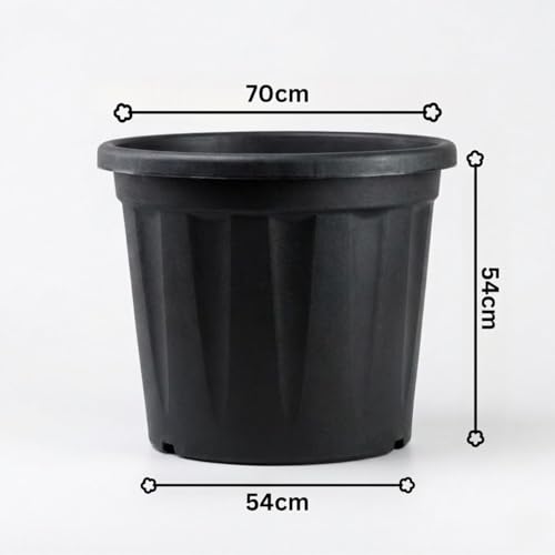 Image of 28 Inch Heavy Duty Plastic Planter | Grower Pot /Garden Pot for Home & Garden (Black) (Pack of 2)