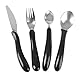Homecraft Caring Cutlery, For Weak Grip, Arthritis Aids, Knife/Fork/Spoon/Teaspoon, Easy Grip Eating Utensils for Elderly or Disabled, White Handle