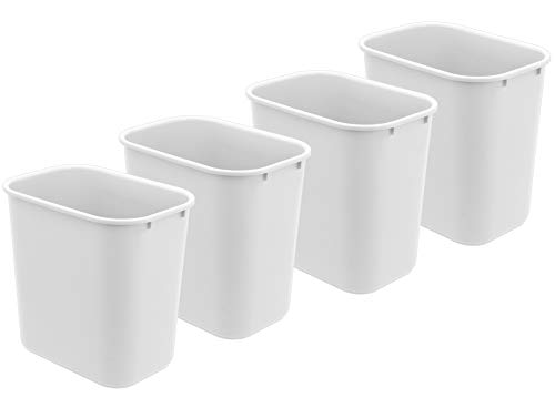 Acrimet Wastebasket 27QT Plastic White Color 4 Pack