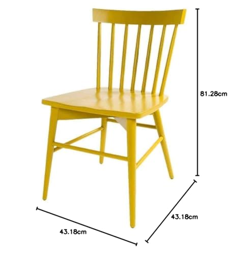 Image of APRODZ Mango Wood Dining Chairs Only | Wooden Set of 2 Dinning Chair for Kitchen & Dining Room Chair for Cafeteria Living Room Home, Bedroom, Cafe and Hotels (Yellow)