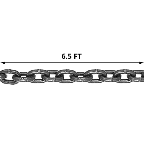 Foto von VEVOR Kettengehänge G80 Anschlagkette Krangehänge legierter Stahl Forstkette Schleifkette Tragfähigkeit (8mm x2m 2t)