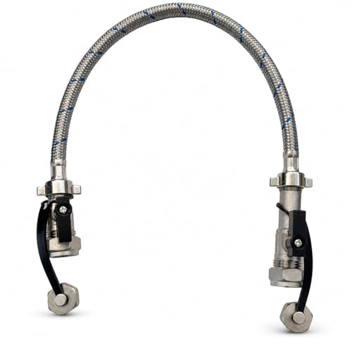 Image of PlumbEZ WRAS Approved Central Heating Boiler Filling Loop 15mm Combi Boiler Water Refill Pipe - Part L Compliant Boiler Parts for Efficient Heating Systems