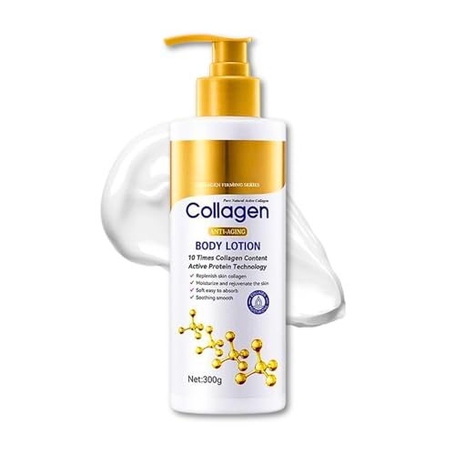 Collagen Bodylotion 300ml - Feuchtigkeitscreme mit Haut Straffender Wirkung - Body Lotion Damen - Körpercreme gegen Falten & Trockenheit - Körperpflege Geschenk für Frauen，Körperlotion