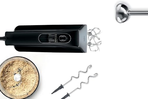 Bosch Handrührer Home Professional Styline MFQ4980B, 5 Stufen, 2 Edelstahl Rührbesen- und Knethaken, Mixstab Edelstahl, Universalzerkleinerer, 850 W, schwarz/dark silver 5
