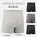 Mens Boxer Briefs Pack of 4 Microfiber Boxers for Men Tagless, Moisture Wicking, Breathable Mens Underwear Black,heather Grey