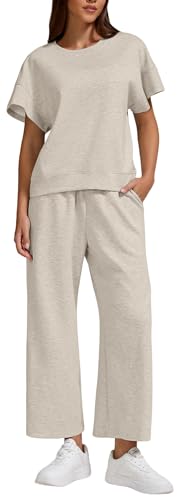 ZFLM Women's 2 Piece Lounge Set Fashion Travel Outfits Vacation Loungewear Comfy Wide Leg Tracksuit S-2XL