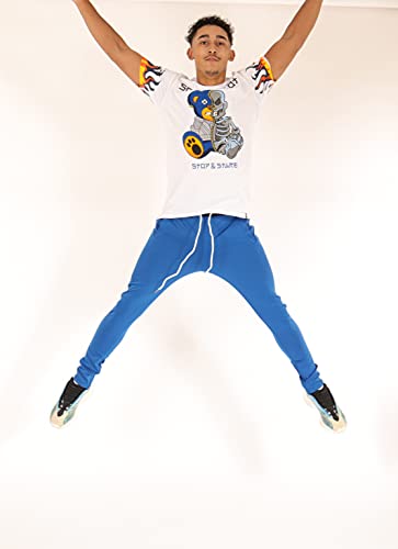 Image of SCREENSHOT Screenshotbrand Mens Hip Hop Slim Fit Track Pants - Athletic Jogger Bottom with Side Taping