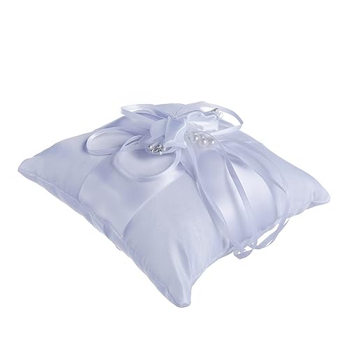 OKUMEYR Ring Pillow Ring Cushion Round Decorative Pillow Wedding Flower Bud Design