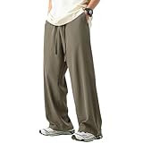 冷感 ワイドパンツ メンズ 涼しい ズボン 夏服 アイスシルクパンツ ロング丈 ボトムス ストレート イージーぱんつ 夏用 ゆったり 無地 スラックス 軽快 大きいサイズ カジュアル men pants 春 夏