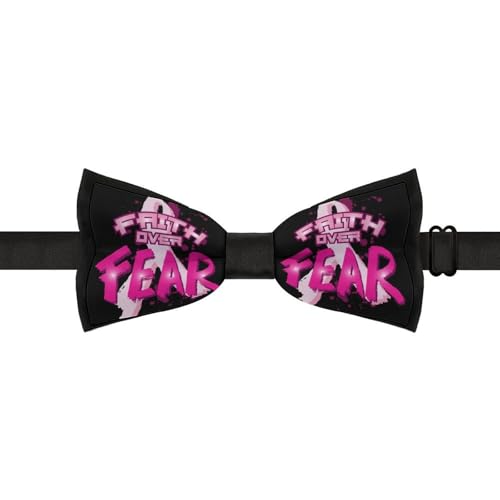 GoasNei Breast Cancer Awareness Bow Tie for Men Adjustable Necktie Funny Tie Neck Ties for Weddings Party