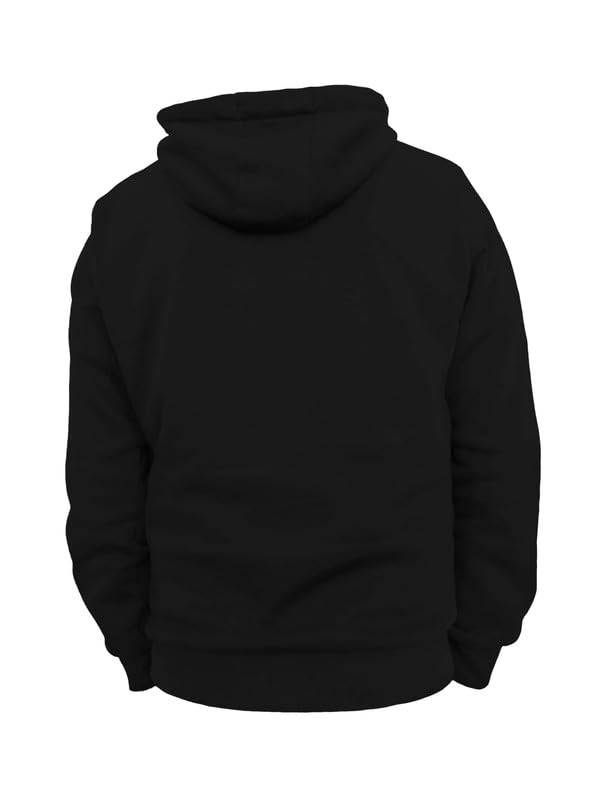 Image of DROBE Winter wear Relaxed Fit Plain Cotton Blend Full Sleeves Hoodie for Men