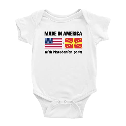 Made in America With Macedonian Parts Funny Baby Clothing Bodysuits for Boy Girl